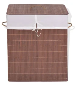 vidaXL Wasmand rechthoekig bamboe bruin