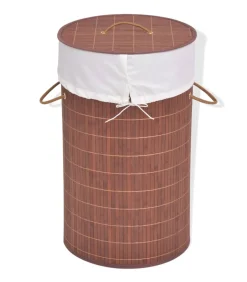 Clearance Wasmand rond bamboe bruin Manden En Bakken