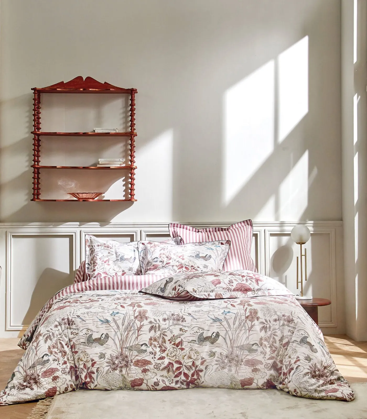 Sanderson WATER GARDEN Rose - Kussensloop Satijn katoen