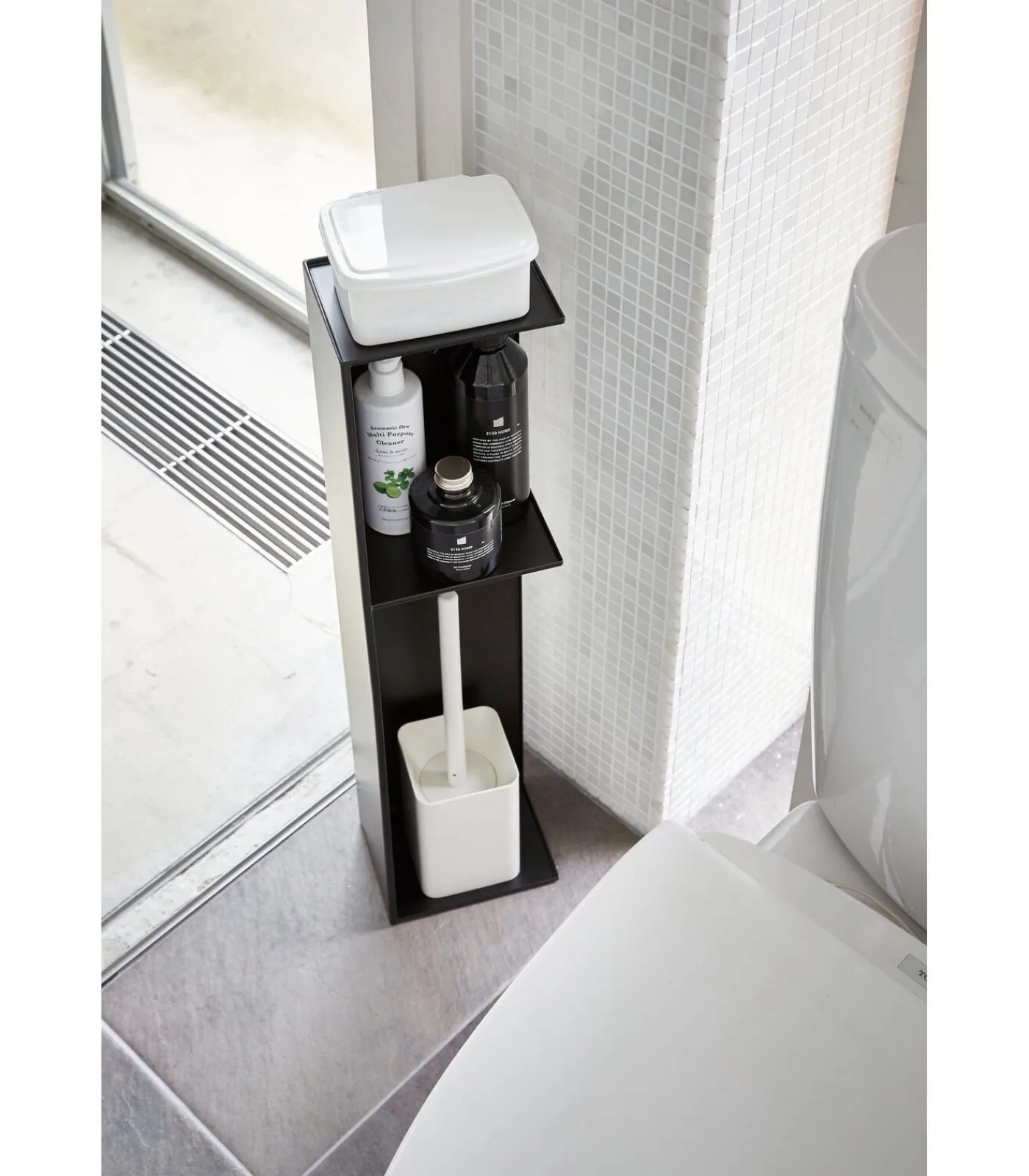 YAMAZAKI WC Opbergrek - Tower - Zwart