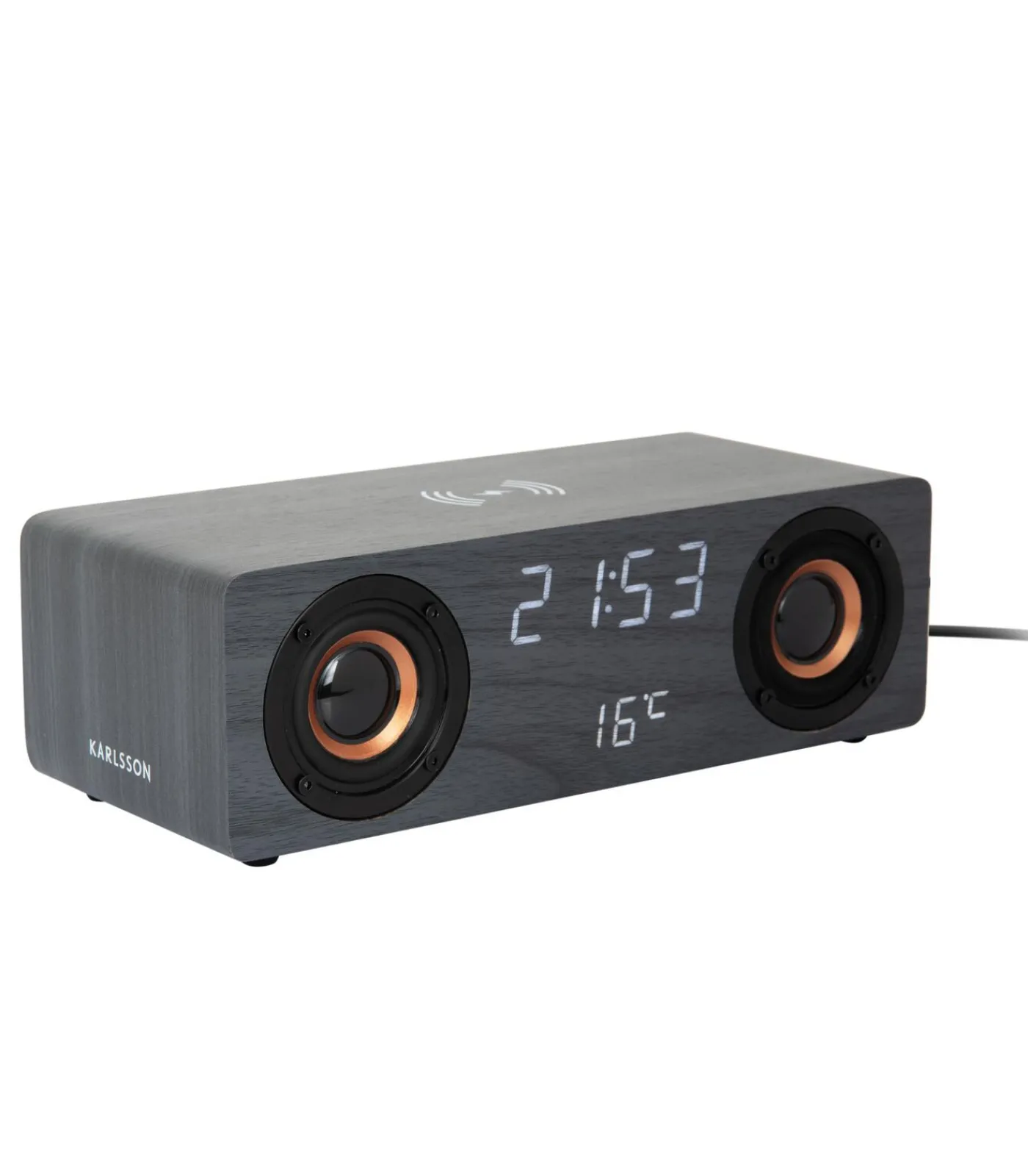 Karlsson Wekker Classic Bt - Zwart - 25x10.2x8cm