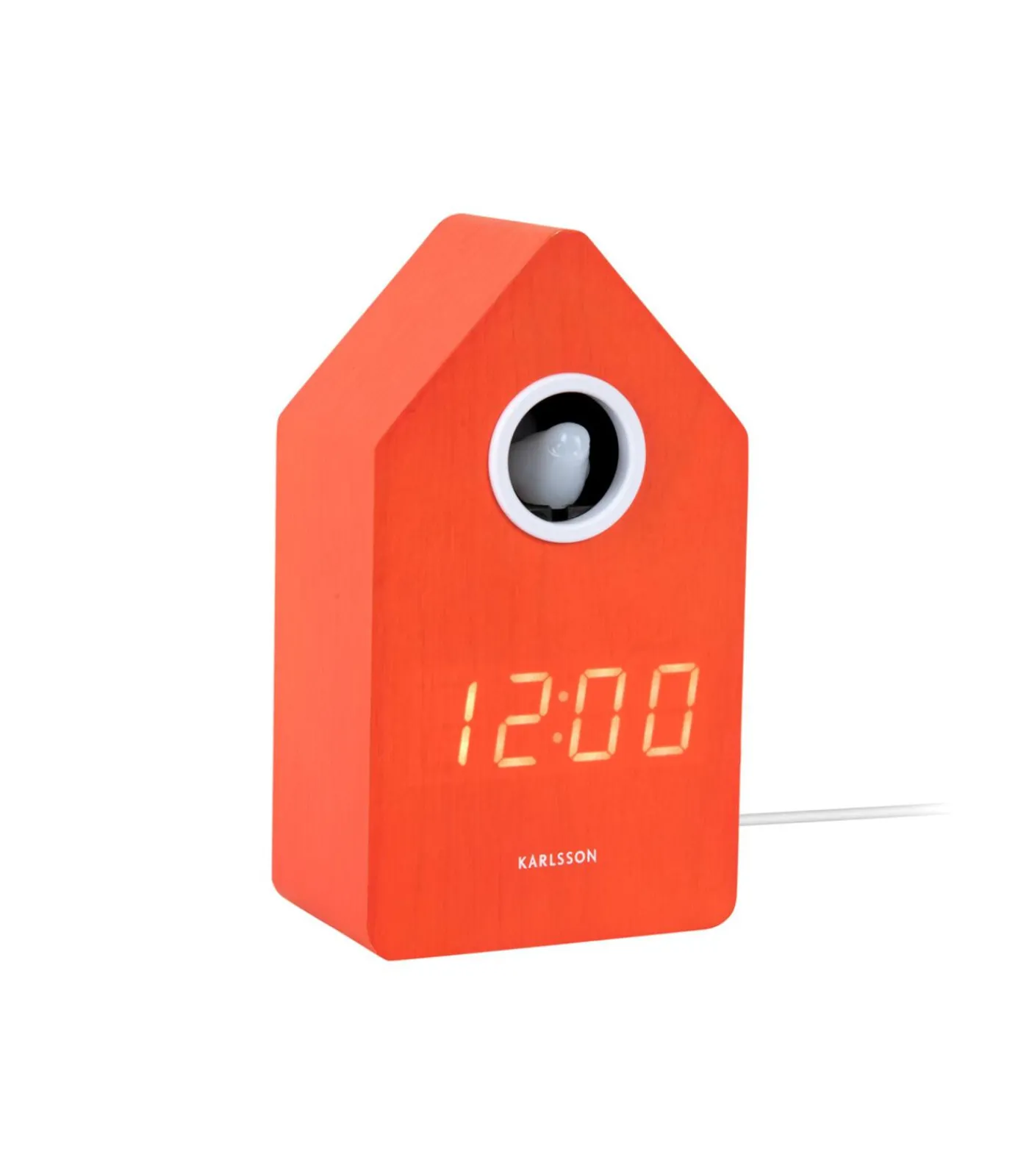 Wekker Cuckoo Led - Oranje - 9x9x15.8cm Klokken