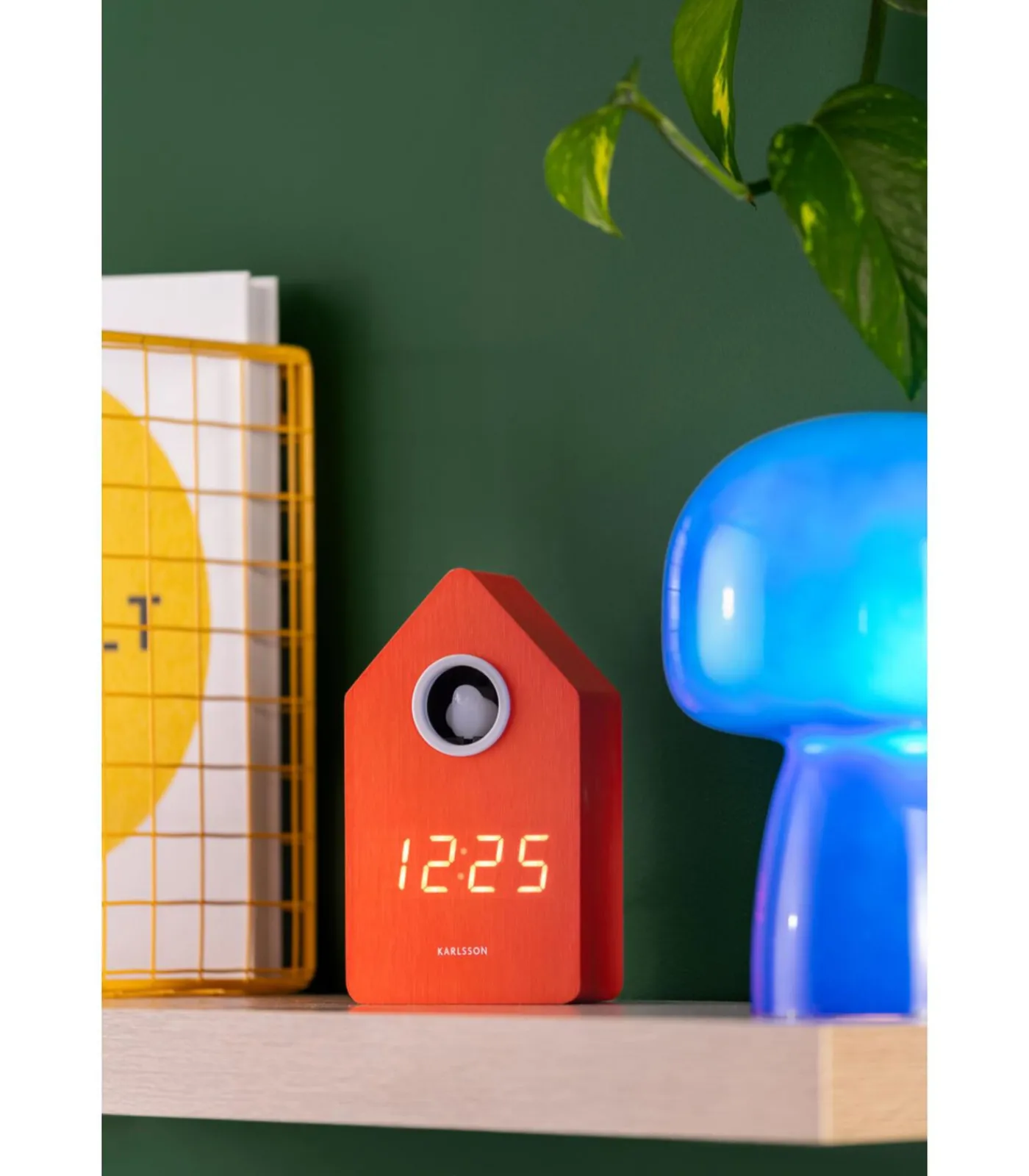 Wekker Cuckoo Led - Oranje - 9x9x15.8cm Klokken