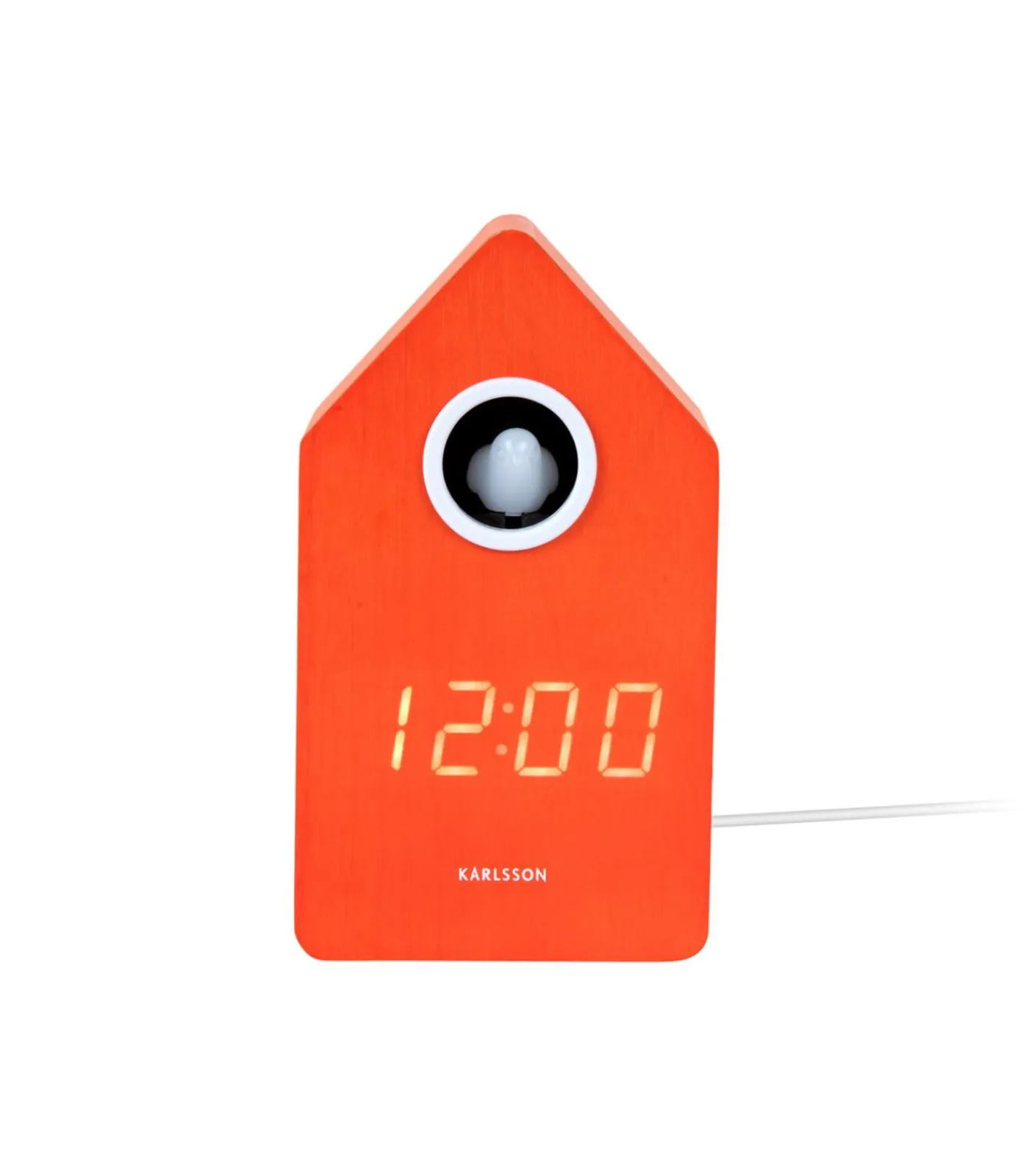 Wekker Cuckoo Led - Oranje - 9x9x15.8cm Klokken