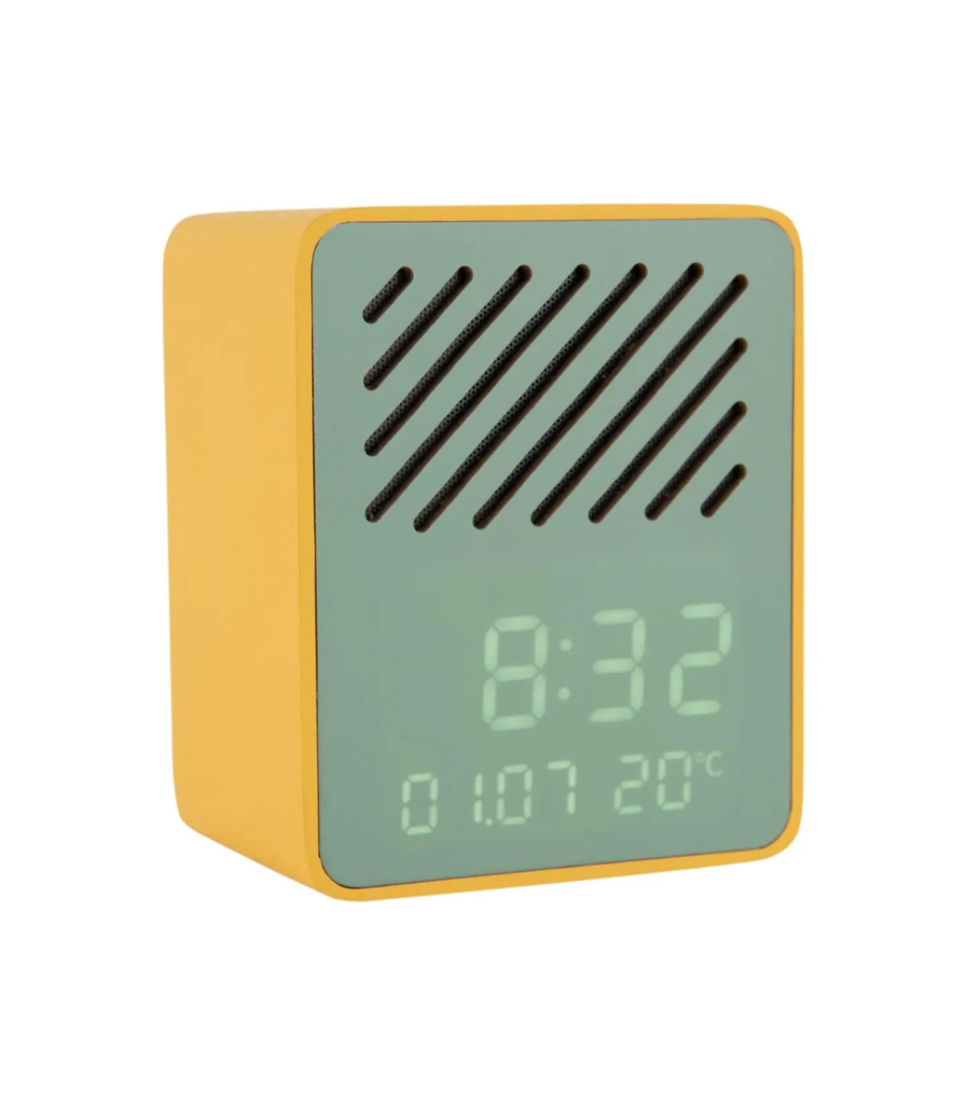 Clearance Wekker Funky Vibes - Heldergeel - 9.5x6.5x11.5cm Klokken