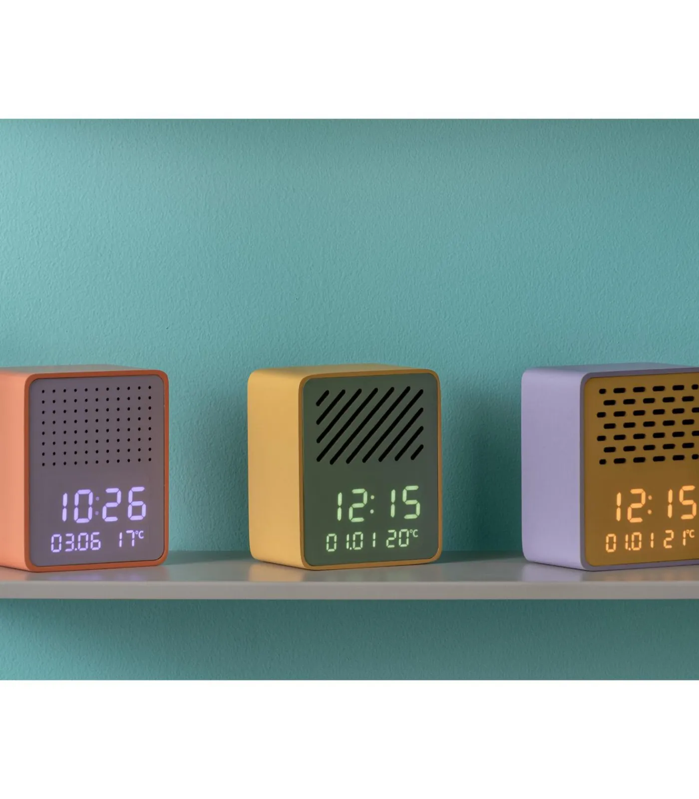 Clearance Wekker Funky Vibes - Heldergeel - 9.5x6.5x11.5cm Klokken