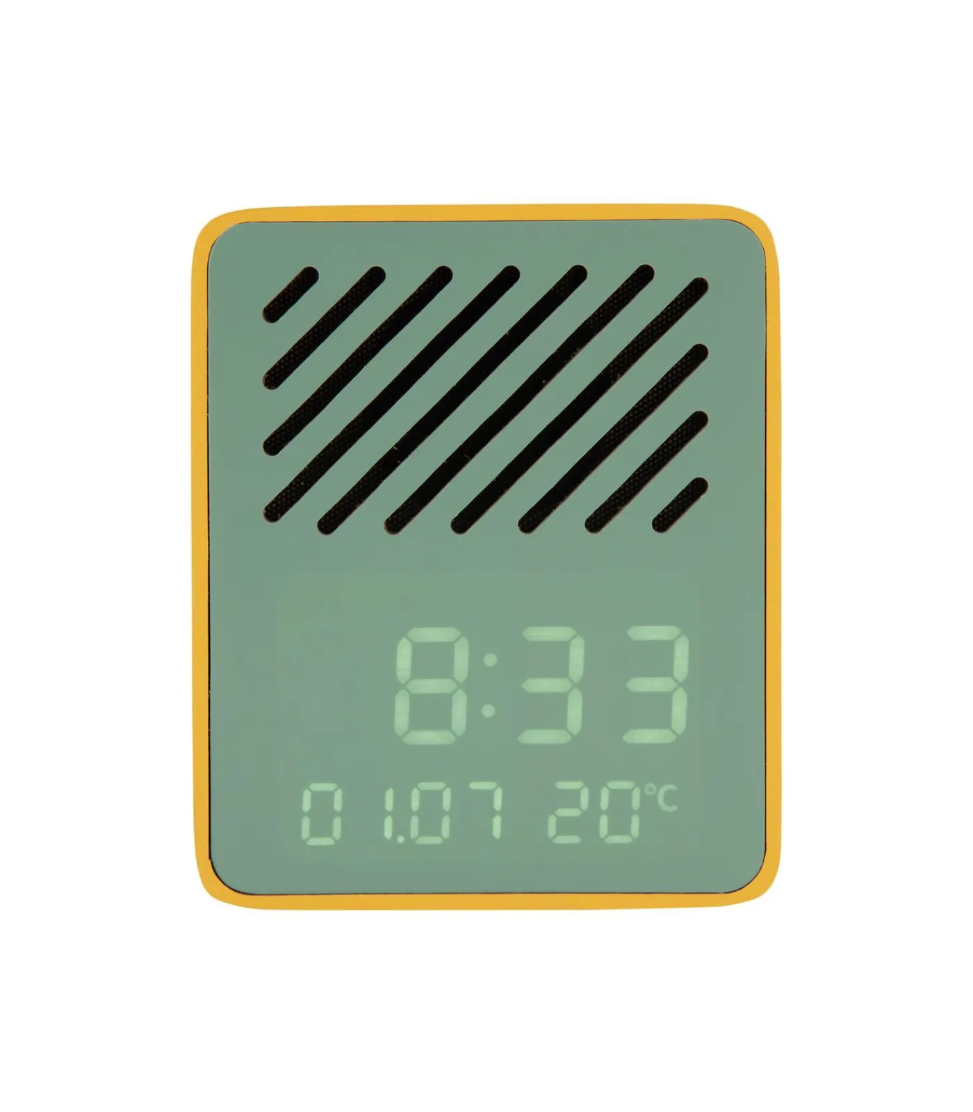 Clearance Wekker Funky Vibes - Heldergeel - 9.5x6.5x11.5cm Klokken