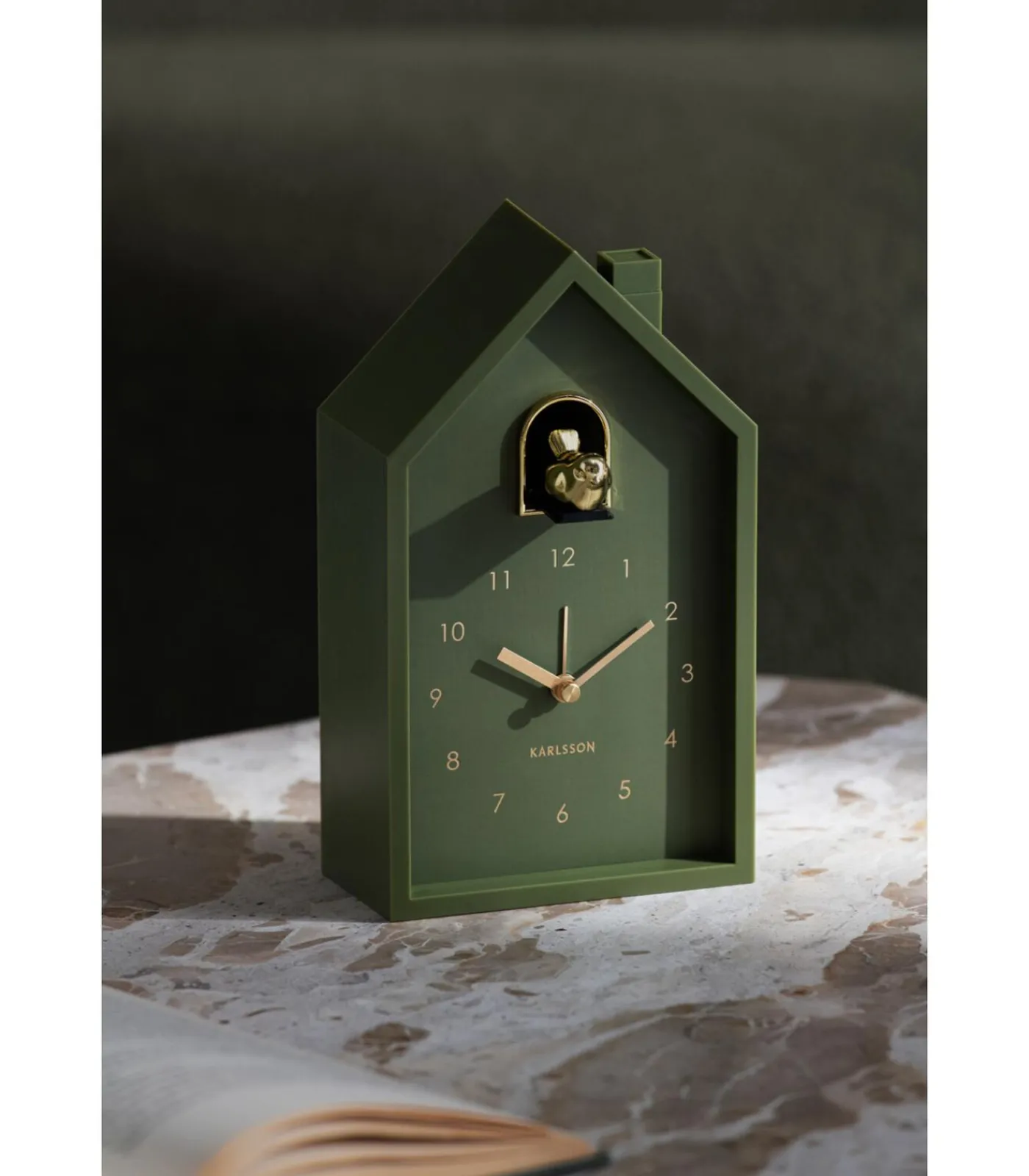 New Wekker Modern Cuckoo Oro - Groen - 15x11.5x20cm Klokken