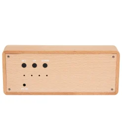 Karlsson Wekker Solid Wood Engraved - Lichthout - 20x4.5x8cm