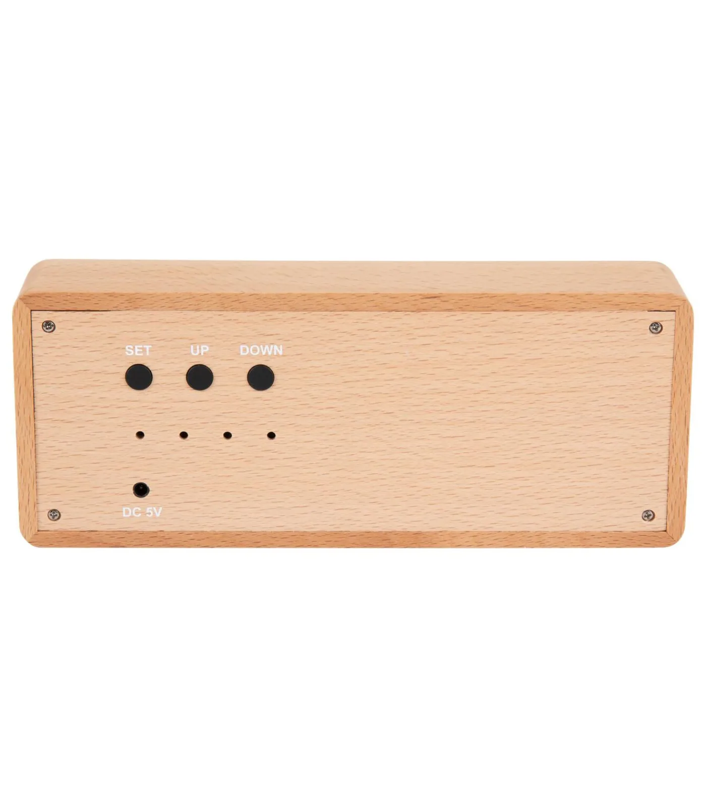 Karlsson Wekker Solid Wood Engraved - Lichthout - 20x4.5x8cm