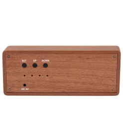 Karlsson Wekker Solid Wood Engraved - Donkerhout - 20x4.5x8cm