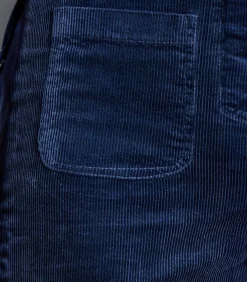 DAMES La Fée Maraboutée Wijde broek van marineblauwe fluweel met hoge taille