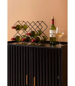 Hot Wijnrek Diamonds - Zwart - 40,5x15,5x27,5cm Keukenaccessoires