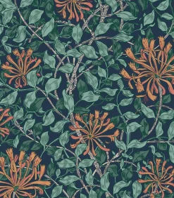 Clearance Vliesbehang - Honeysuckle Tidewater Blue - 1000x52 Wanddecoratie