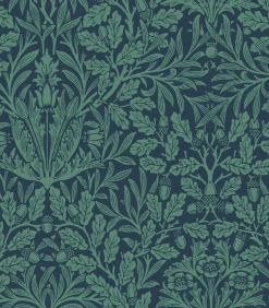 William Morris at Home Vliesbehang - Acorn Heritage Blue - 1000x52