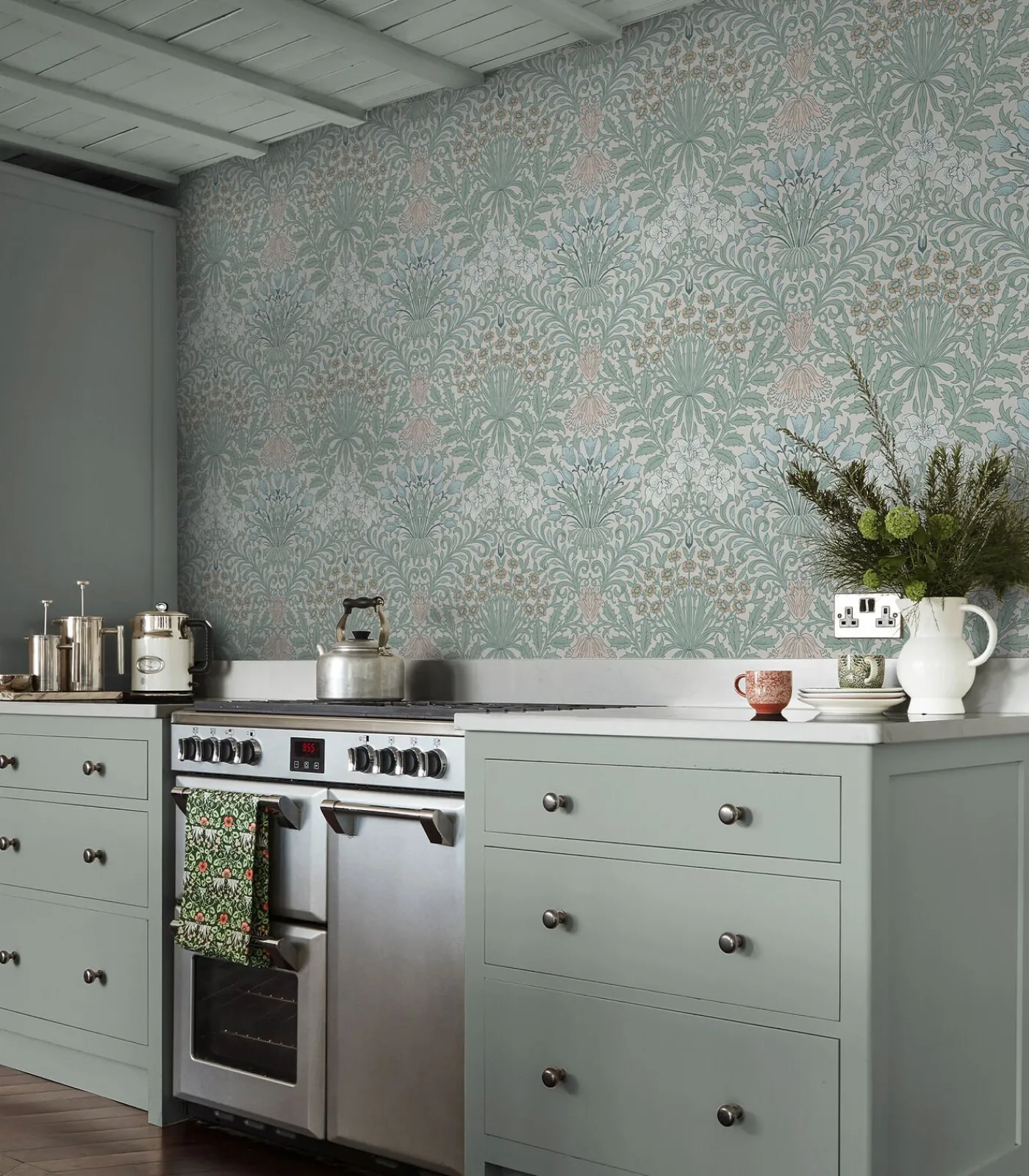 Clearance Vliesbehang - Garden Cottage Blues - 1000x52 Wanddecoratie