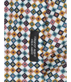 Heren J&JOY Wit herenoverhemd met mozaïek