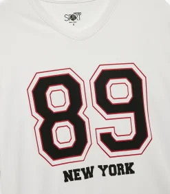 Best Wit Herenshirt Korte Mouwen V-hals Bedrukt Heren T-Shirts & Polo's