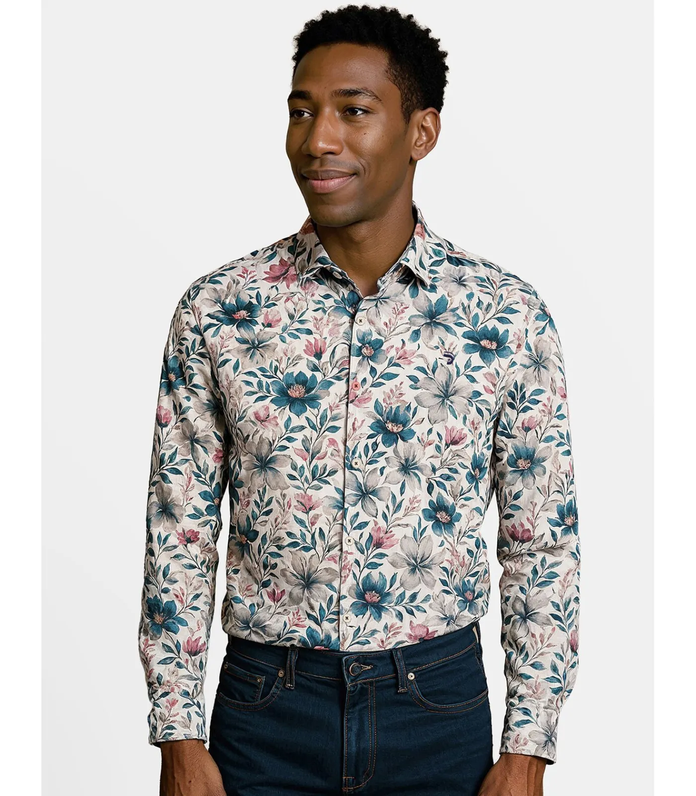 Online Wit overhemd met bloemenprint voor heren Heren Hemden