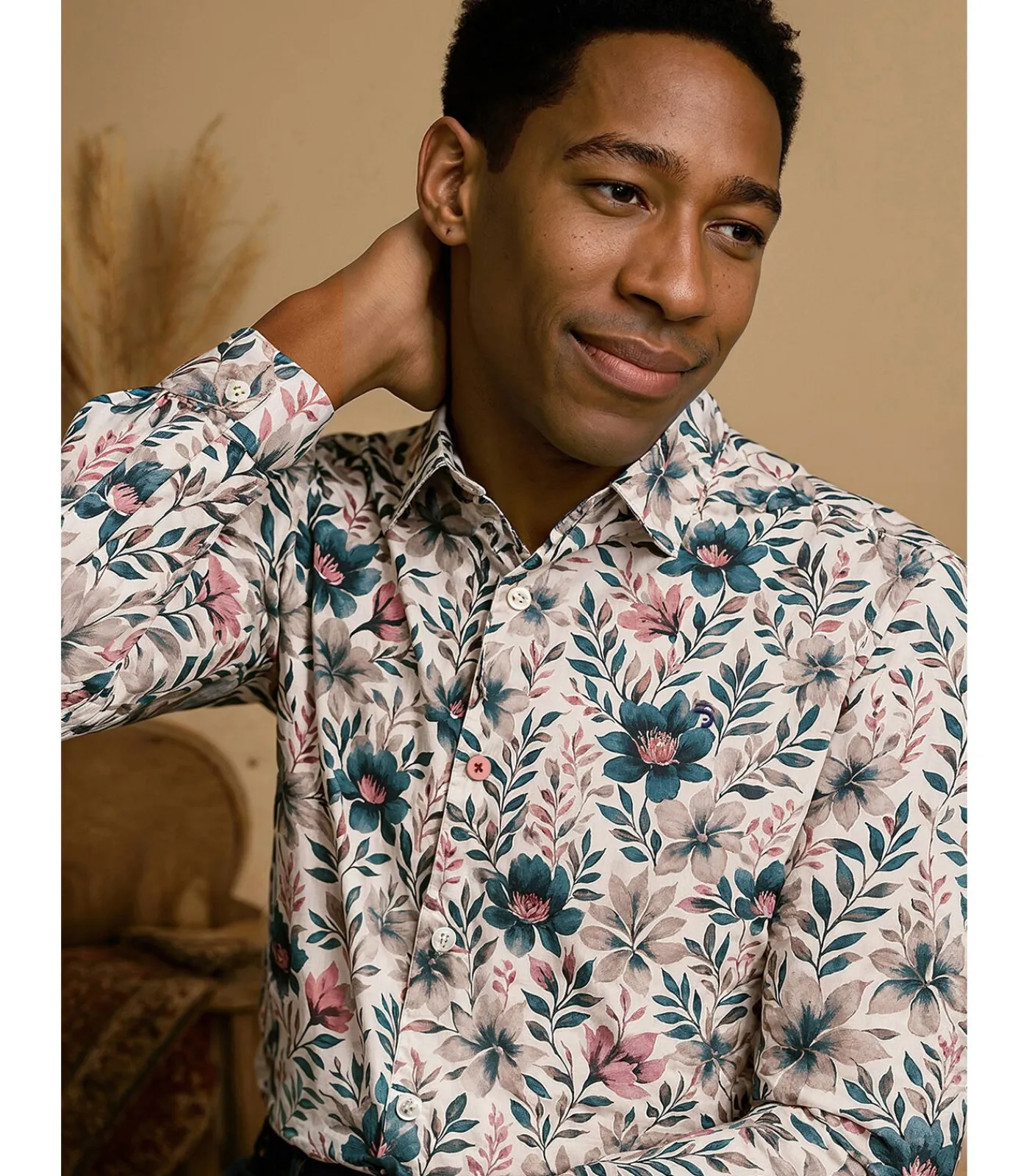 Online Wit overhemd met bloemenprint voor heren Heren Hemden