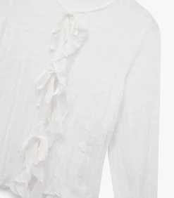 Online Witte Blouse Met Lange Mouwen En Volants DAMES Overhemden & Blouses