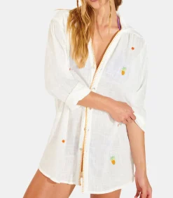 DAMES Banana Moon Witte damesblouse met borduursels MIKA YESENIA