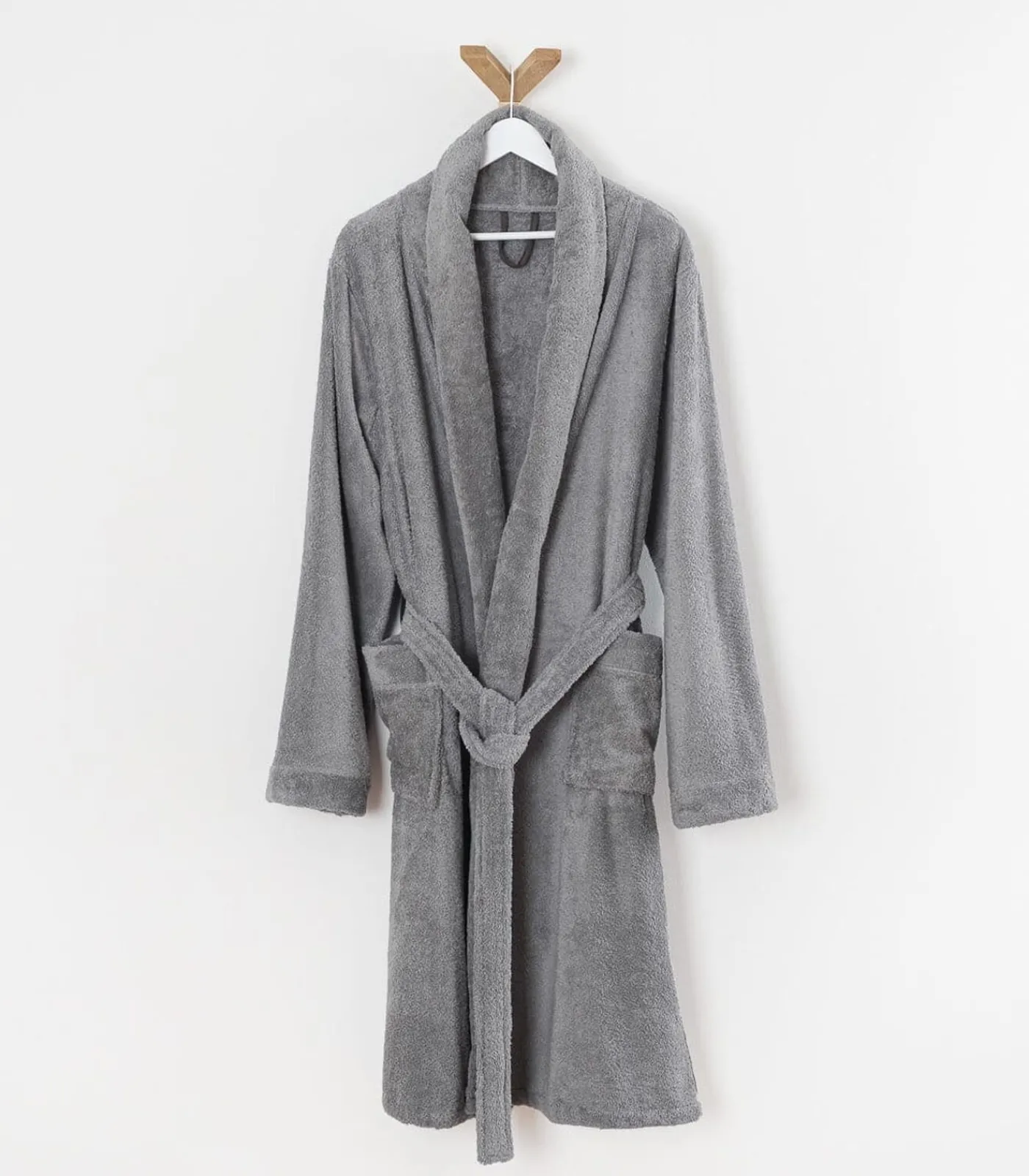 Heren Linandelle Witte katoenen badstof badjas met sjaalkraag xl