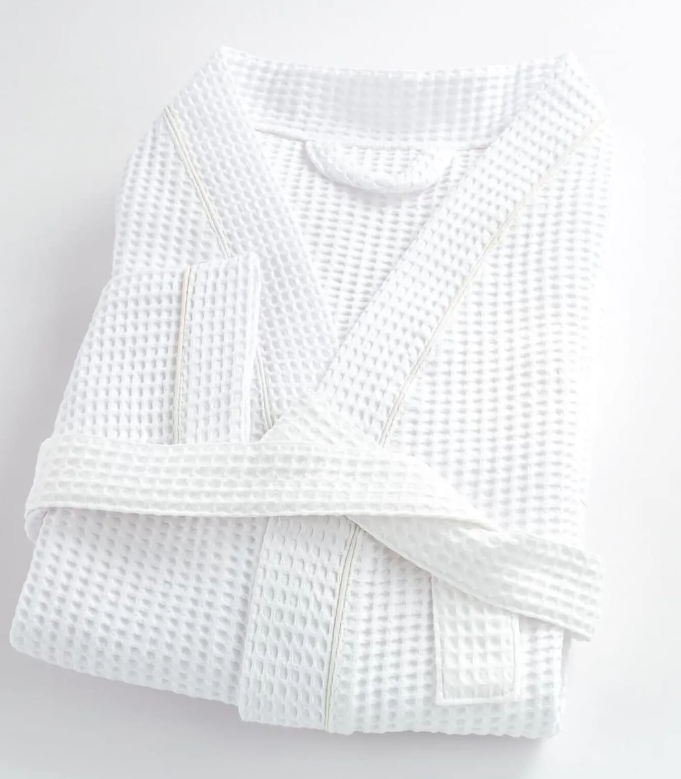 Clearance Witte katoenen honingraatbadjas 3xl DAMES Badjassen