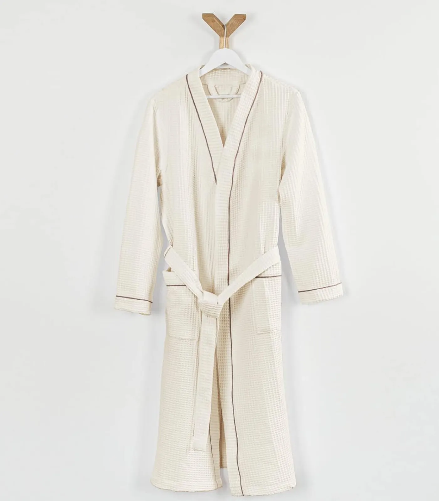 Clearance Witte katoenen honingraatbadjas 3xl DAMES Badjassen