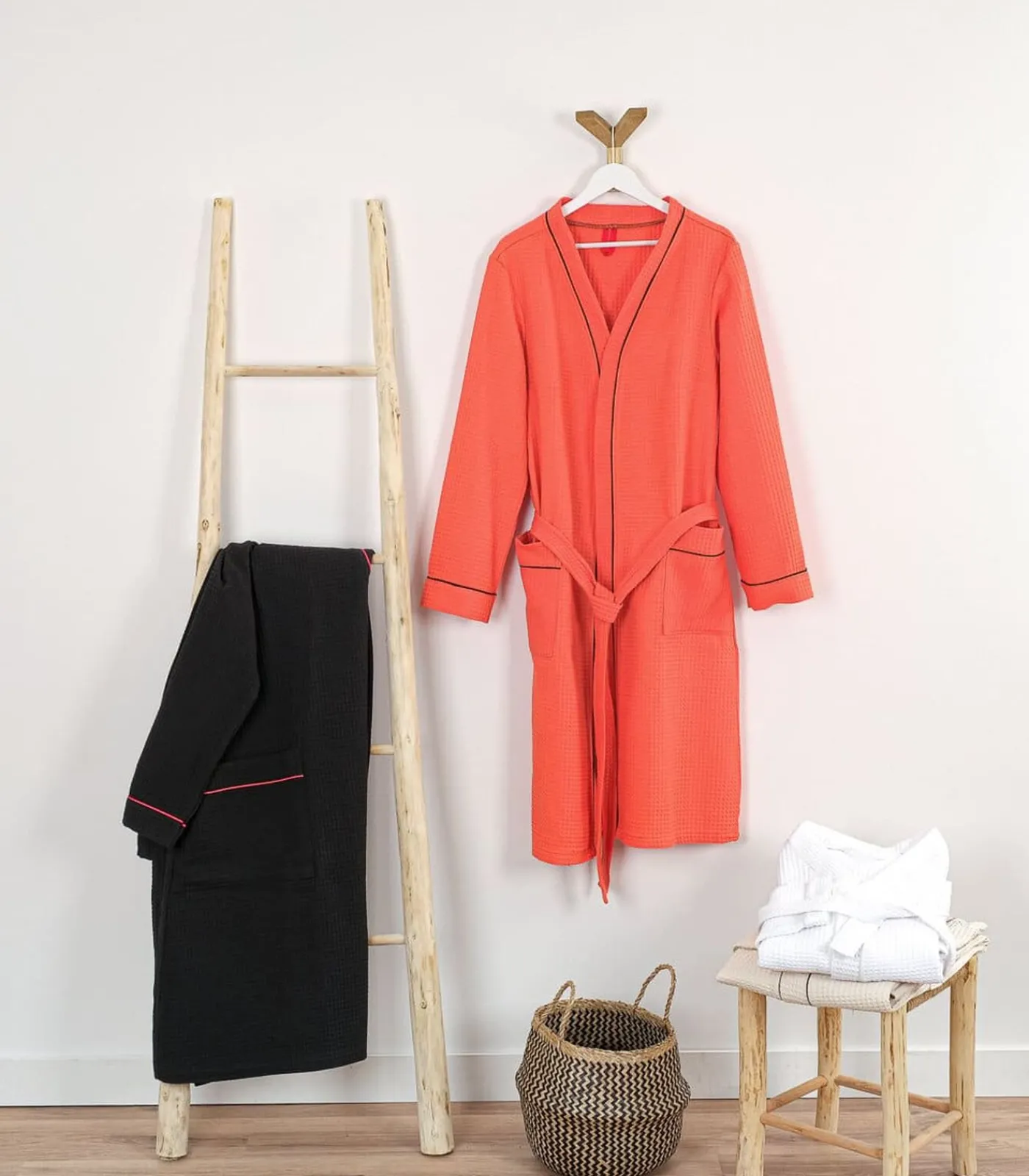 Clearance Witte katoenen honingraatbadjas 3xl DAMES Badjassen