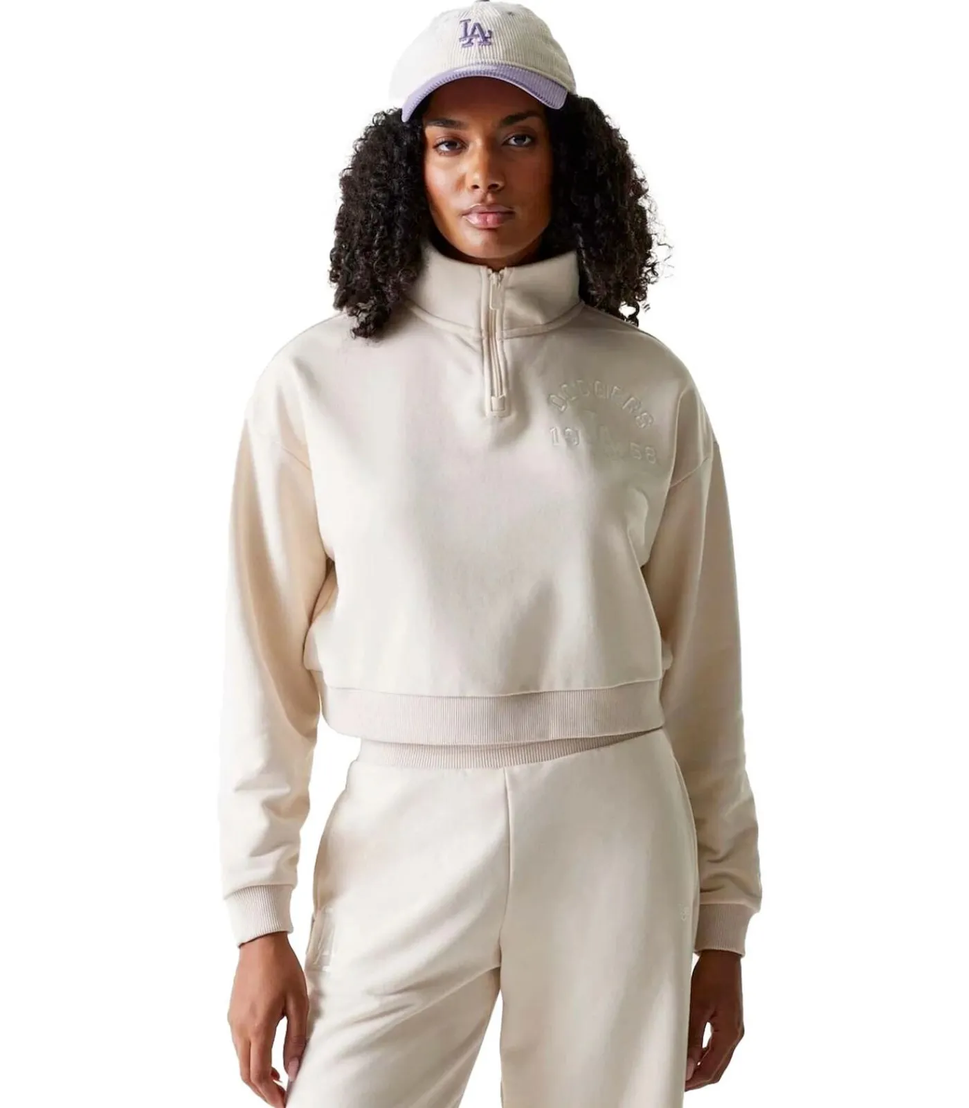 Hot Wmns Mlb Tonal Crop Qrtr Zip Losdod Ltc DAMES Truien & Cardigans