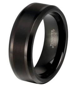 Heren TrendFox Wolfraam Heren Ring - Tungsten - Zwart