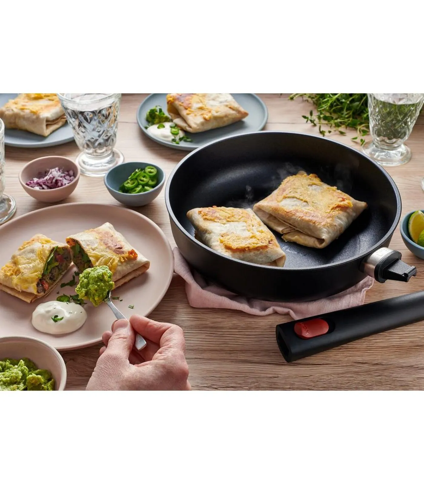 Hot EcoLite QXR Hapjespan inductie met afneembare greep - Ø240mm - H 70mm - Zwart Potten & Pannen