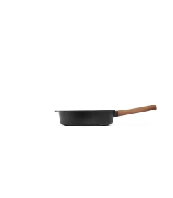 Woll EcoLogic QXR Hapjespan inductie met houten vaste greep - Ø280mm - H 70mm - Zwart