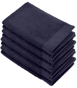 Outlet 8x Soft Cotton Gastendoekjes Navy Handdoeken
