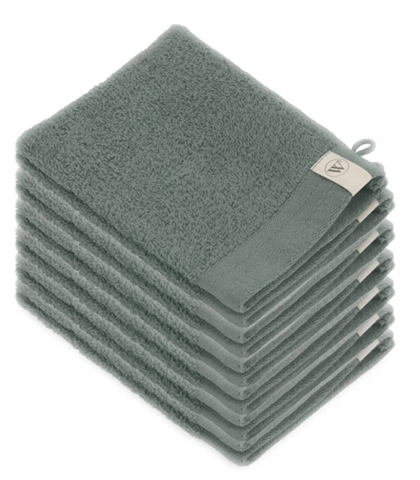 Walra 12x Soft Cotton Washandjes Legergroen