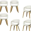 Yossi Eetkamerstoelen Houten Naturel Poot - Naturel - Set van 6 Stoelen