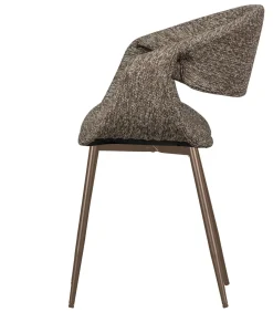 Discount Yossi Eetkamerstoelen Metalen Koper Poot - Bruin - Set van 6 Stoelen