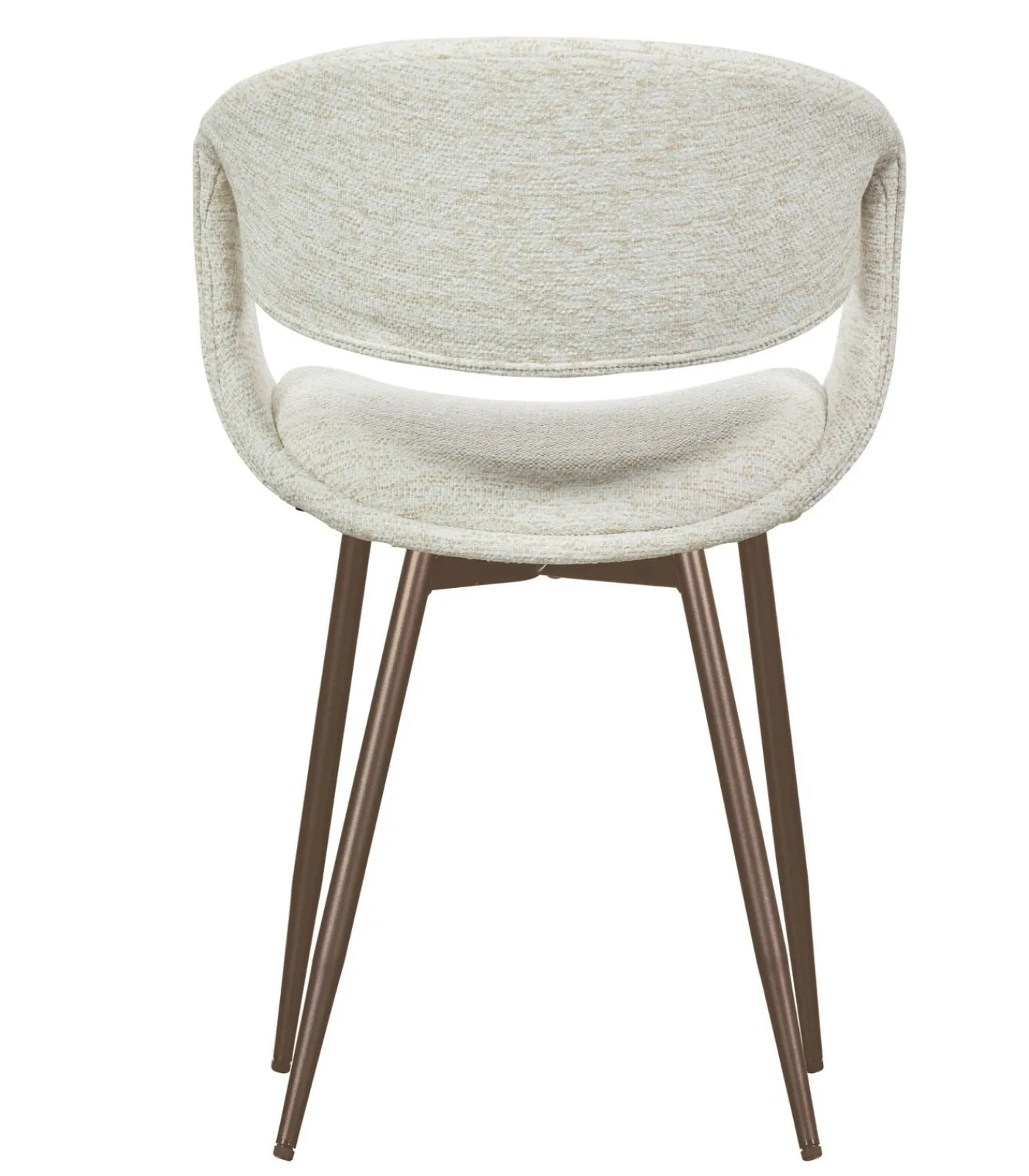 WOOOD Yossi Eetkamerstoelen Metalen Koper Poot - Naturel - Set van 6