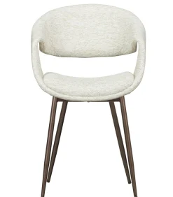WOOOD Yossi Eetkamerstoelen Metalen Koper Poot - Naturel - Set van 6