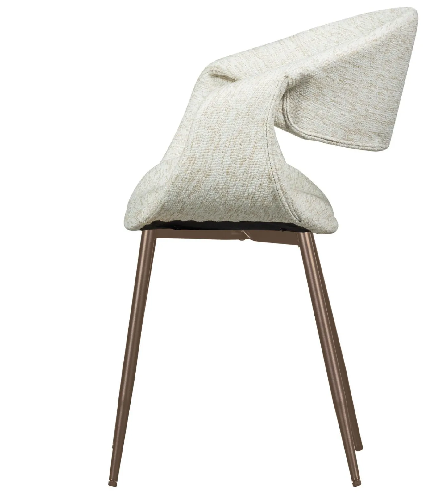 WOOOD Yossi Eetkamerstoelen Metalen Koper Poot - Naturel - Set van 6