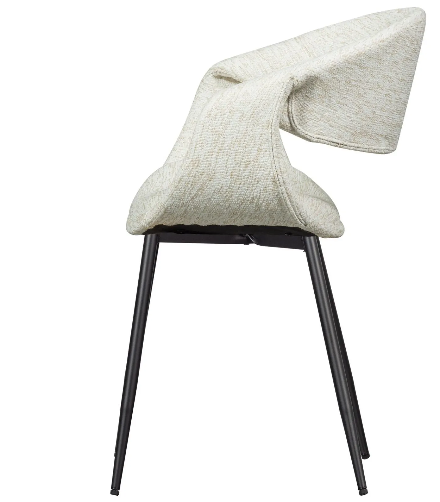 Sale Yossi Eetkamerstoelen Metalen Zwarte Poot - Naturel - Set van 6 Stoelen