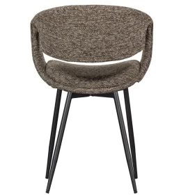 Online Yossi Eetkamerstoelen Metalen Zwarte Poot - Bruin - Set van 6 Stoelen