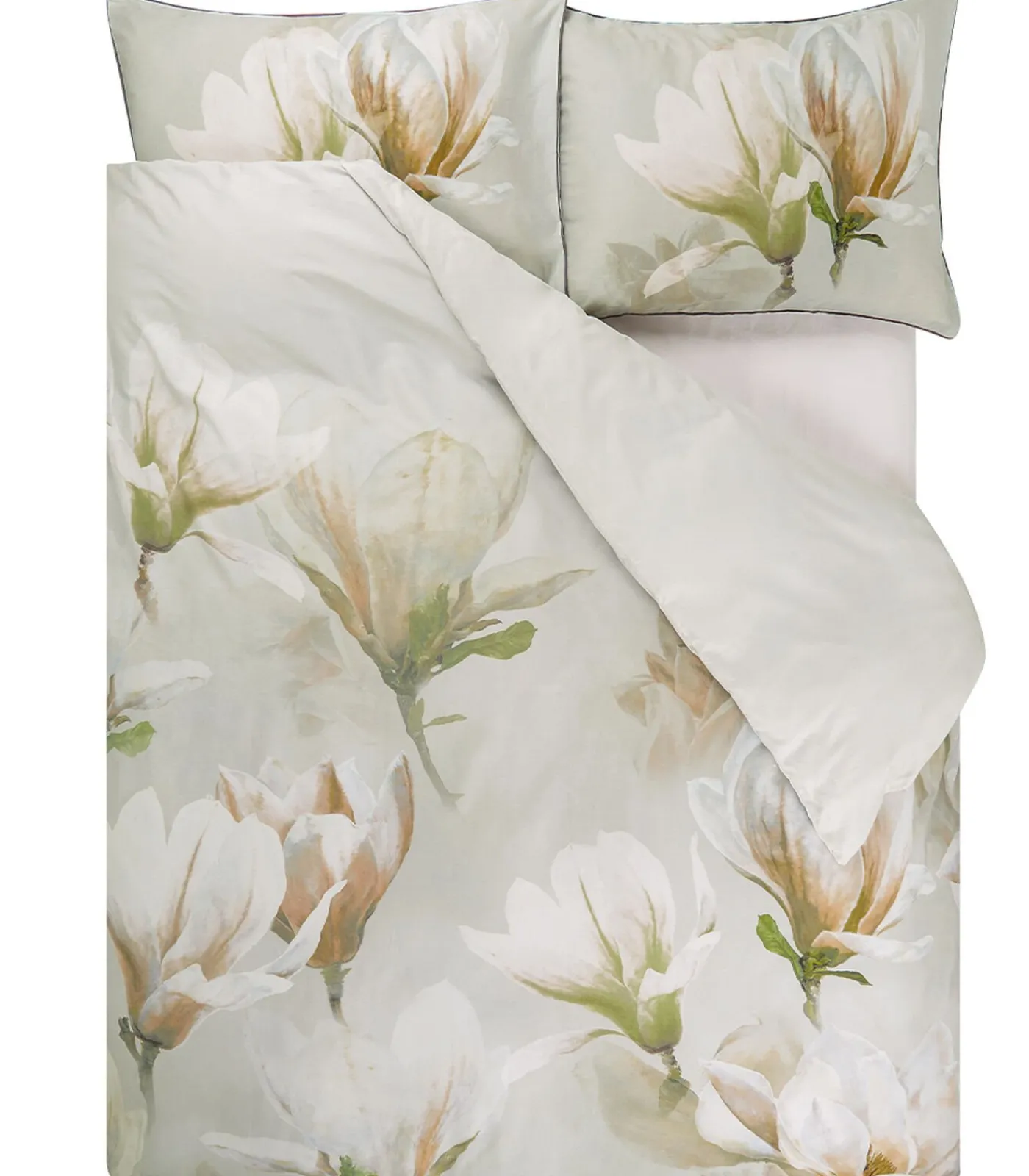 DESIGNERS GUILD Yulan Magnolia - Dekbedovertrek in katoen satijn met print
