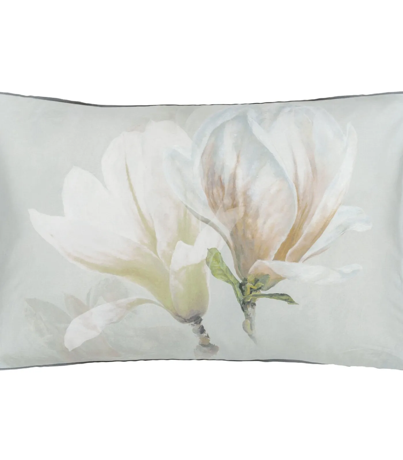 Yulan Magnolia - Kussensloop in katoen satijn met print Kussenslopen