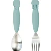 Kinderen Done by Deer YummyPlus Vorkje ent Lepeltje set Sea friends Blue