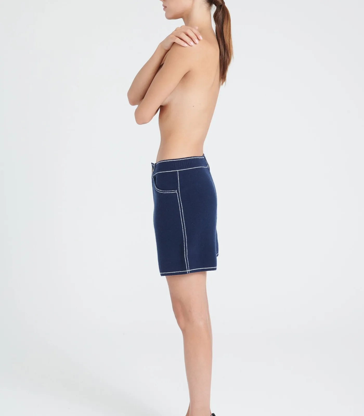 DAMES Studio Cashmere8 ZAYA 15 Gebreide korte broek Milano - 100% kasjmier