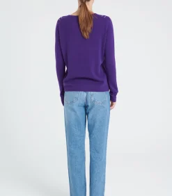 Clearance ZAYA 11 Intarsia Peter Pan Collar Trui - 100% kasjmier DAMES T-Shirts & Tops