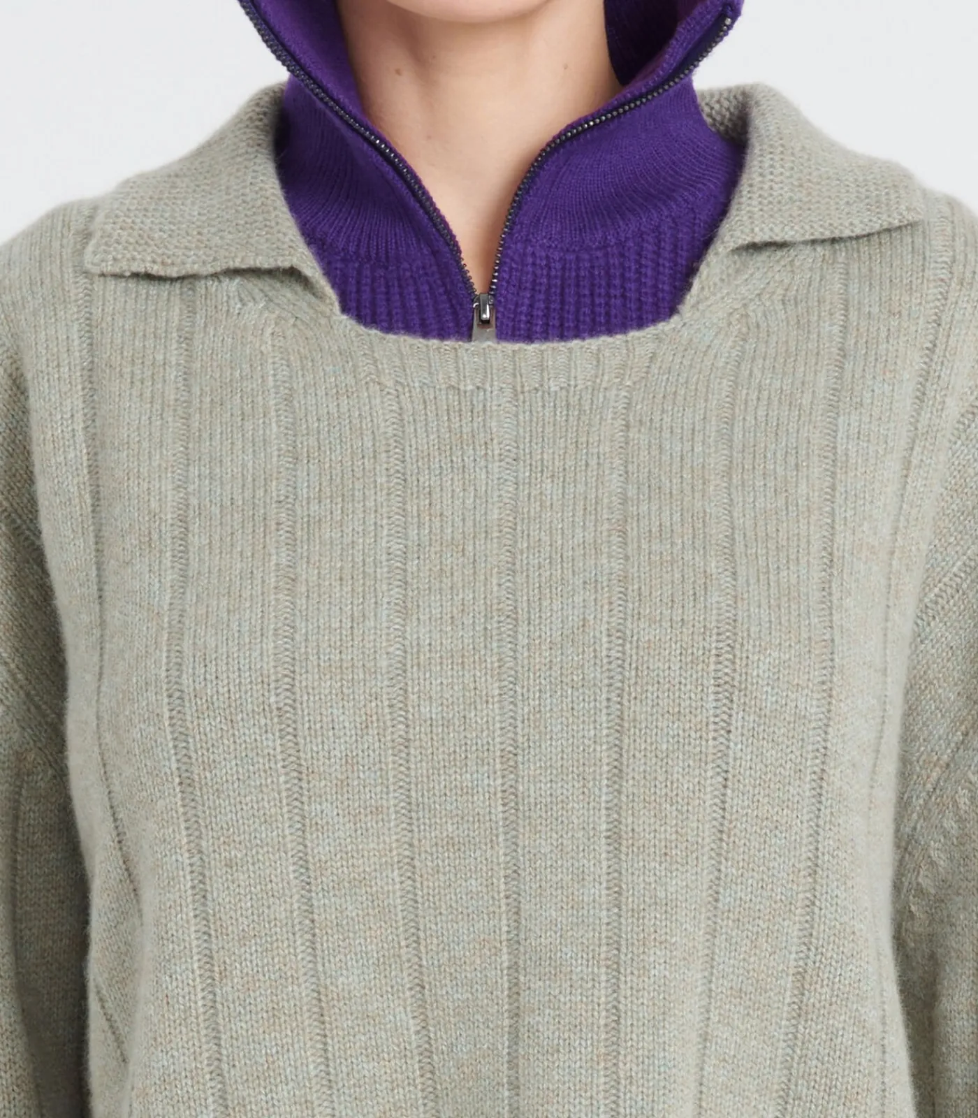 Hot ZAYA 17 Peter Pan Kraag Trui 6 laags - 100% kasjmier DAMES T-Shirts & Tops