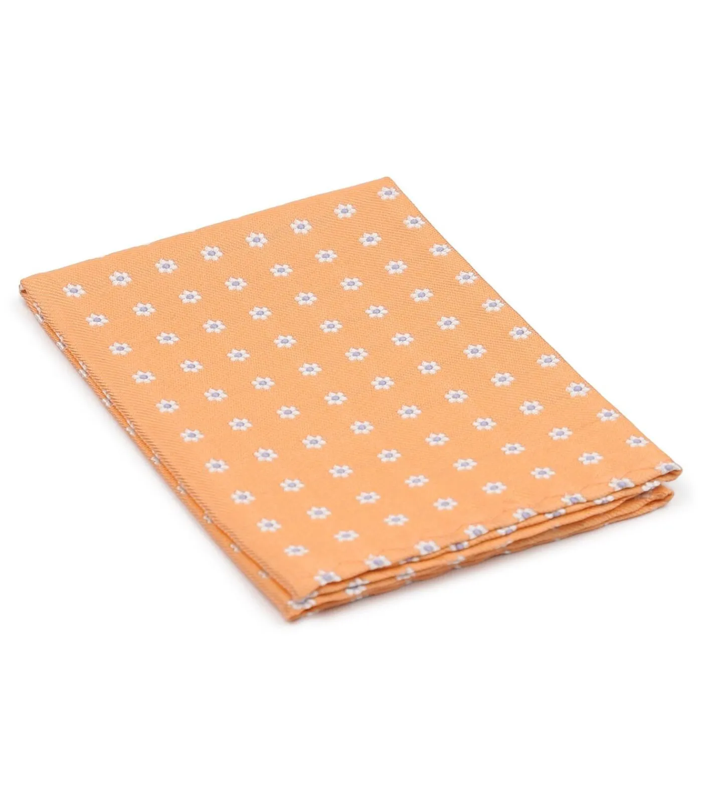 Heren Suitable Zijde Pochet Abrikoos Print Flower